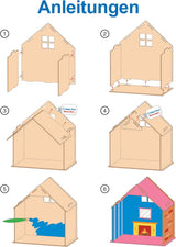 Baker Ross FN199 Construisez votre propre maison de poupée en bois - Kit de construction de maison de poupée 1 pièce pour kit d'artisanat pour enfants