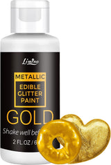 Paillettes comestibles liquides – 6 couleurs métalliques, poudre de paillettes comestibles liquides pour décoration de gâteaux, pâtisserie, macarons – colorant alimentaire métallique, couleurs pailletées pour biscuits, fondants, gâteaux, muffins