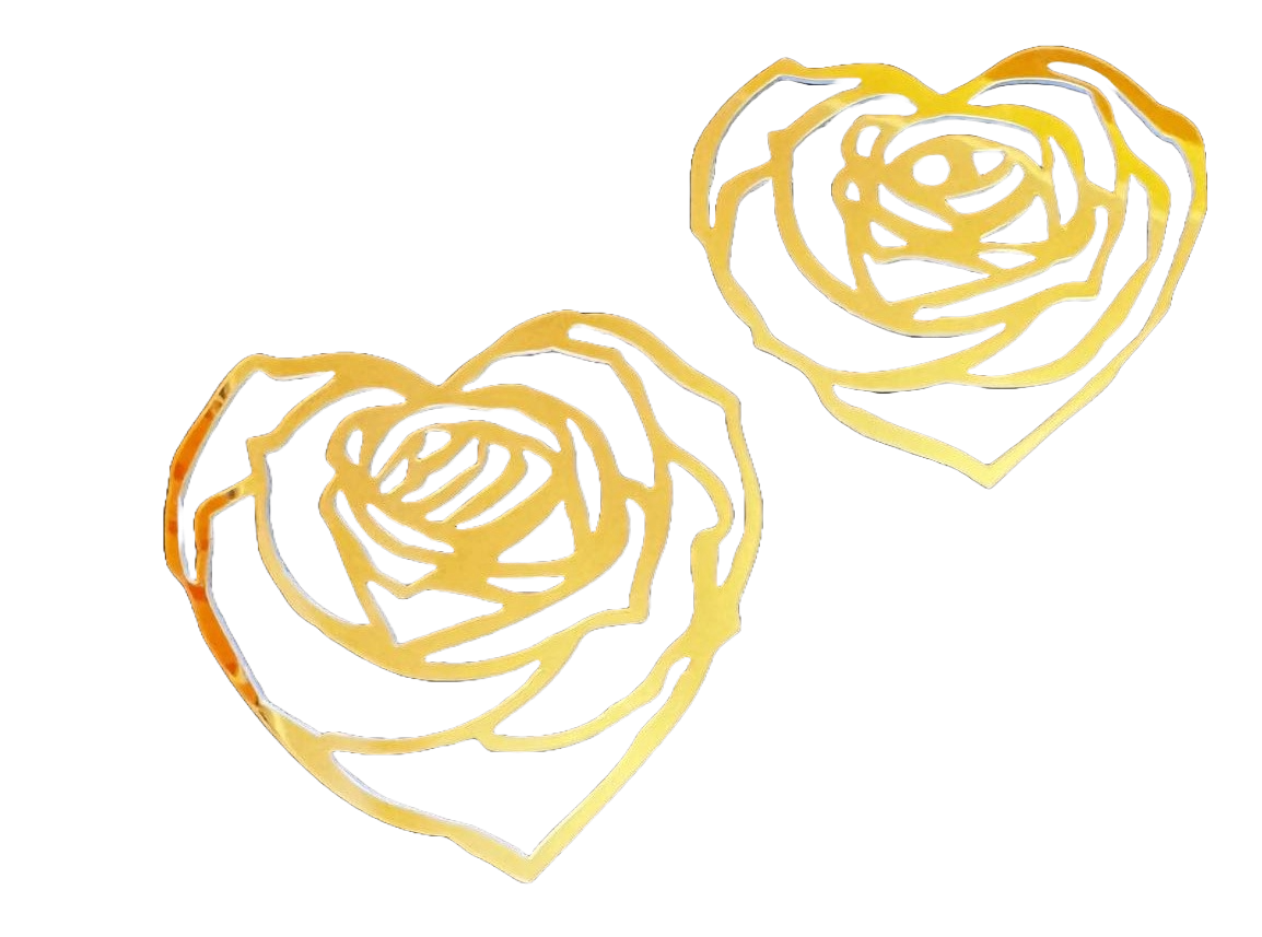 Lot de 2 décorations non comestibles, acrylique, Coeurs de roses Naty Shop