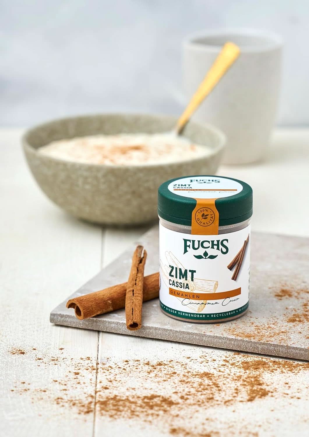 Cannelle Cassia moulue Fuchs - Pour aromatiser pâtisseries, desserts ou thés, 45 grammes Condiments Naty Shop
