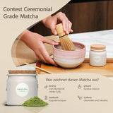 Shinto – Thé Matcha biologique « Gold » – Poudre de thé vert de qualité cérémonielle – Certifié JAS et EU BIO – Ombragé et cueilli à la main – Importation directe d'Uji, Japon – 30 g