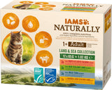 IAMS Natural Wet Cat Food in Sauce - Nourriture humide à base de viande et de poisson de haute qualité pour chat adulte, Collection Land & Sea, 12 x 85 g