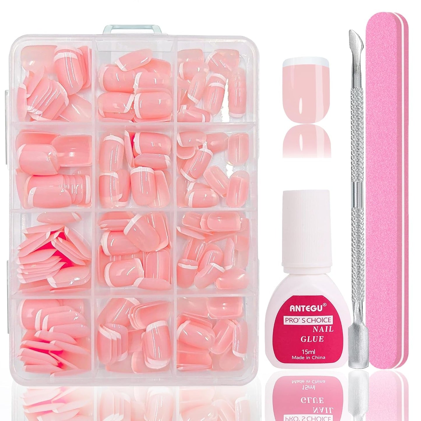 Ensemble de faux ongles Ballerine – 240 pièces de faux ongles rose lilas délicats, colle complète sur faux ongles, ensemble de faux ongles pour manucure et nail art pour femmes et filles (rose lavande)