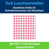 Serviette de table Tork Bistrored, pli 1/4, 1 pli, 33 cm × 33 cm, 8 × 400 serviettes, 509359