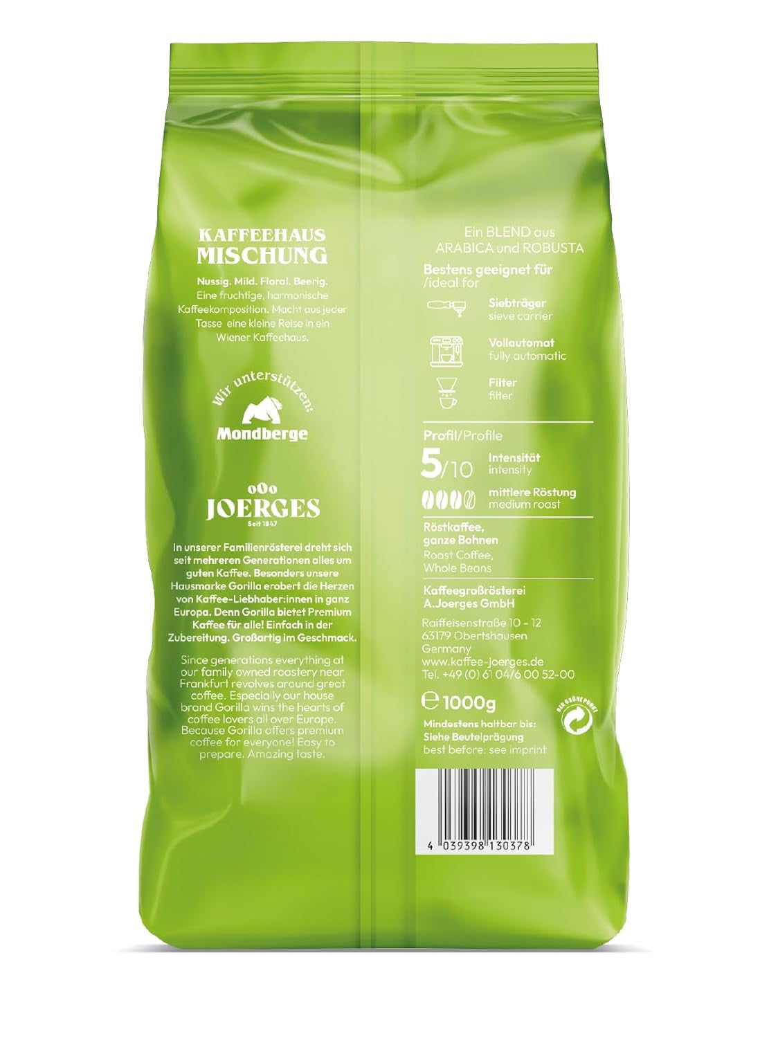 Mélange de café Joerges, 1 kg (l'emballage peut varier) (paquet de 2)