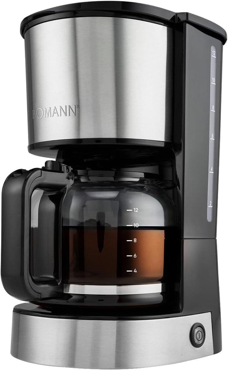 Machine à café expresso avec filtre Bomann® | pour 12-14 tasses | Machine à café expresso avec filtre | Boîtier en acier inoxydable | Anti-goutte | Expresso | Machine à café expresso avec filtre | 800W | KA6071CB