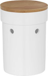 Boîte à pain Kela avec trous d'aération, boîte à pain en céramique, SALENA, bol à pain, blanc, 36,5 x 23,5 x 14 cm Boîtes de conservation des aliments Naty Shop Pot à ail