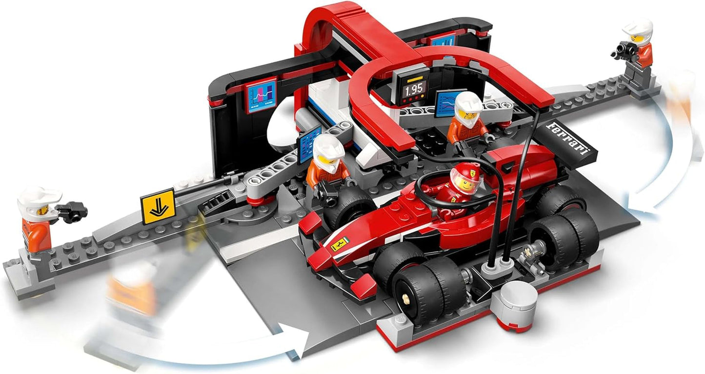 LEGO City F1 Pit Stop avec l'équipe et Ferrari Speedster - Ensemble d'arrêt au stand de Formule 1 avec 1 pilote de course et 4 figurines mécaniques - Jouet de voiture de course pour garçons et filles de 6 ans et plus - 60443 Jeux de construction Beuche den LEGO-Store