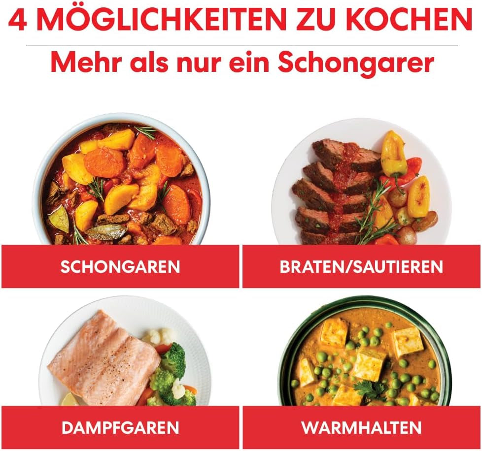 Mijoteuse supérieure Instant Pot, multicuiseur 7,1 L, 4 fonctions de cuisson, mijoteuse 800 W Naty Shop