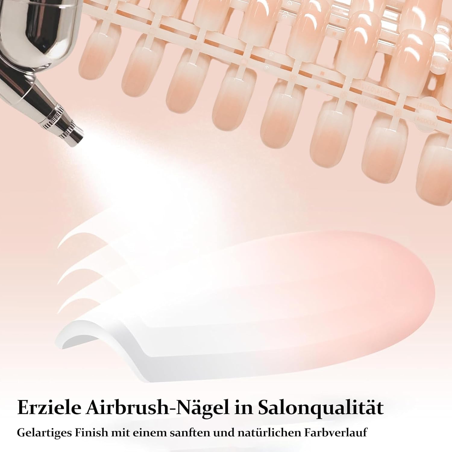 Ensemble d'ongles carrés dégradés de 240 pièces, ongles artificiels dégradés de blanc nu pour colle à stylo à huile, faux ongles naturels ombrés moyens pour femmes à faire soi-même (carré nu)