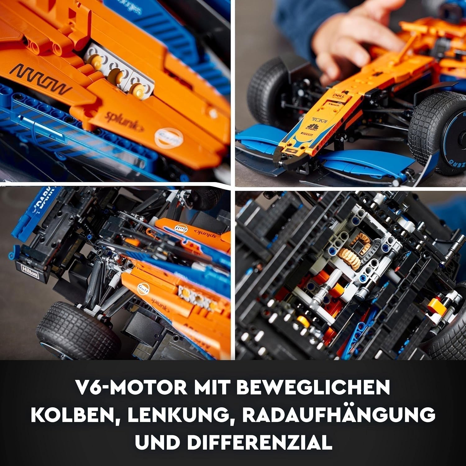 Lego Technic Mclaren Formula 1 Racing Car - Modèle F1 adulte avec moteur V6 et direction - Cadeau pour les fans de sports mécaniques et les collectionneurs - 42141 Jeux de construction Besuche den LEGO-Store