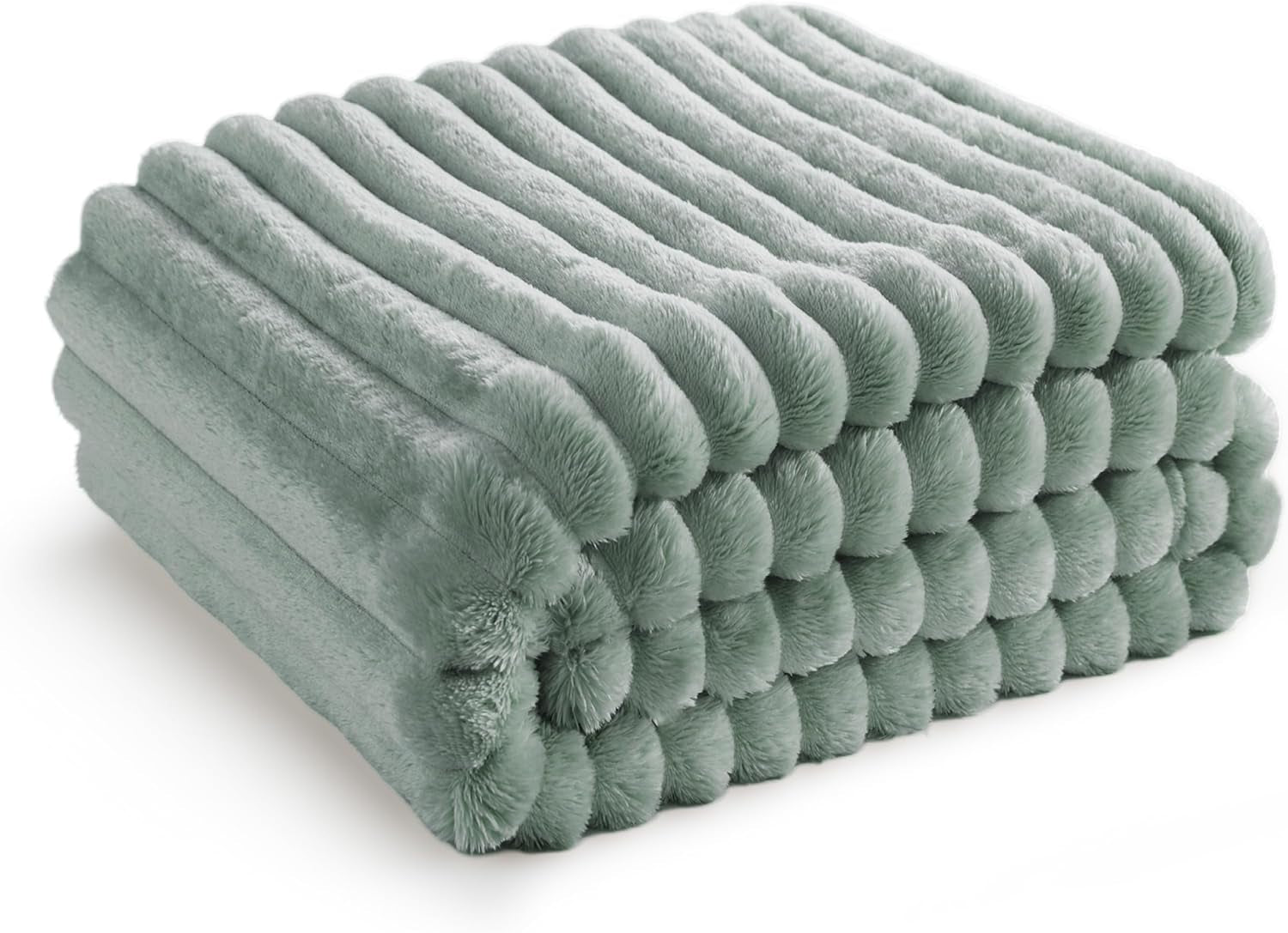 BEDSURE Couverture polaire vert sauge pour canapé – Couvertures super douces et confortables pour femmes, petite couverture mignonne pour filles, lits et couvertures 127 x 152 cm Besuche den BEDSURE-Store Jeté de vœux (50" X 60")