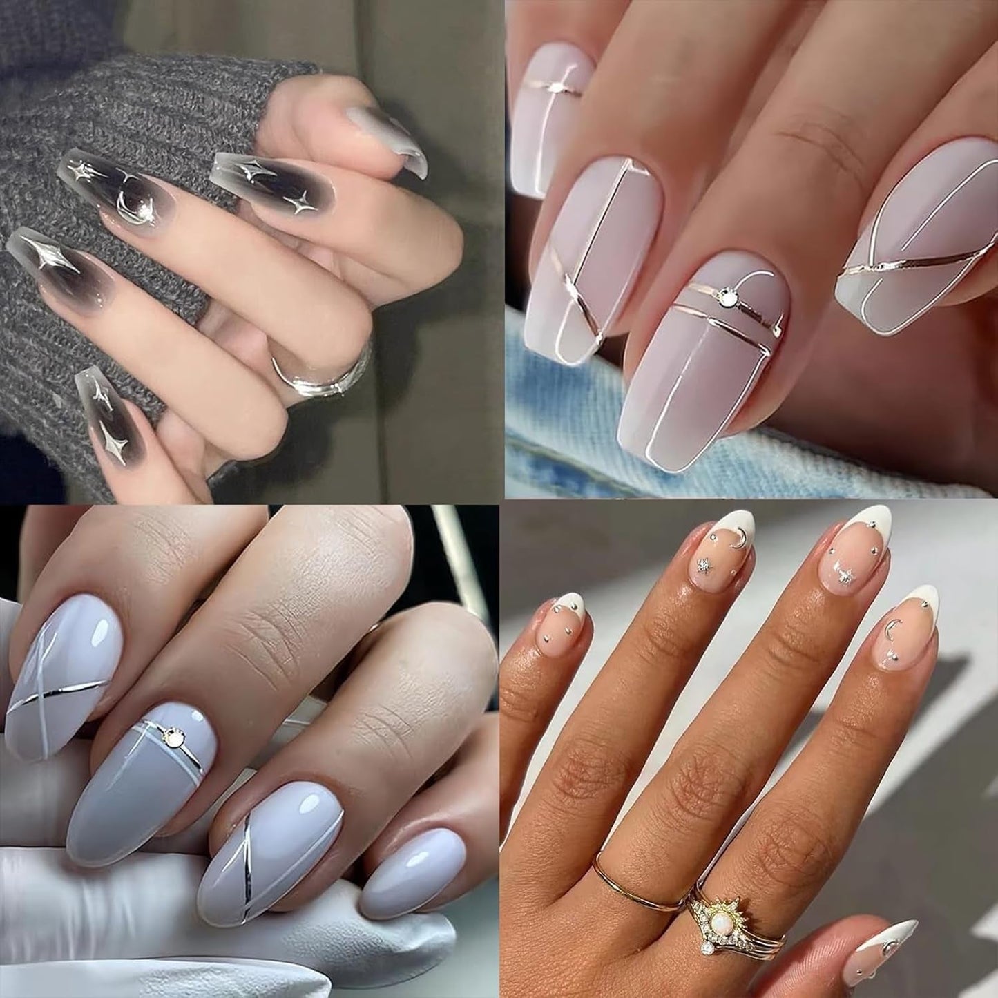 30 Blatt Aurora-Nagelkunst-Aufkleber, Selbstklebende 3D-Blumen-Nagelaufkleber, Aurora-Mond-Stern-Nagelaufkleber pour l'art de l'artisanat, Blatt-Herz-Nageldesign pour DIY-Acrylnägel-Dekoration