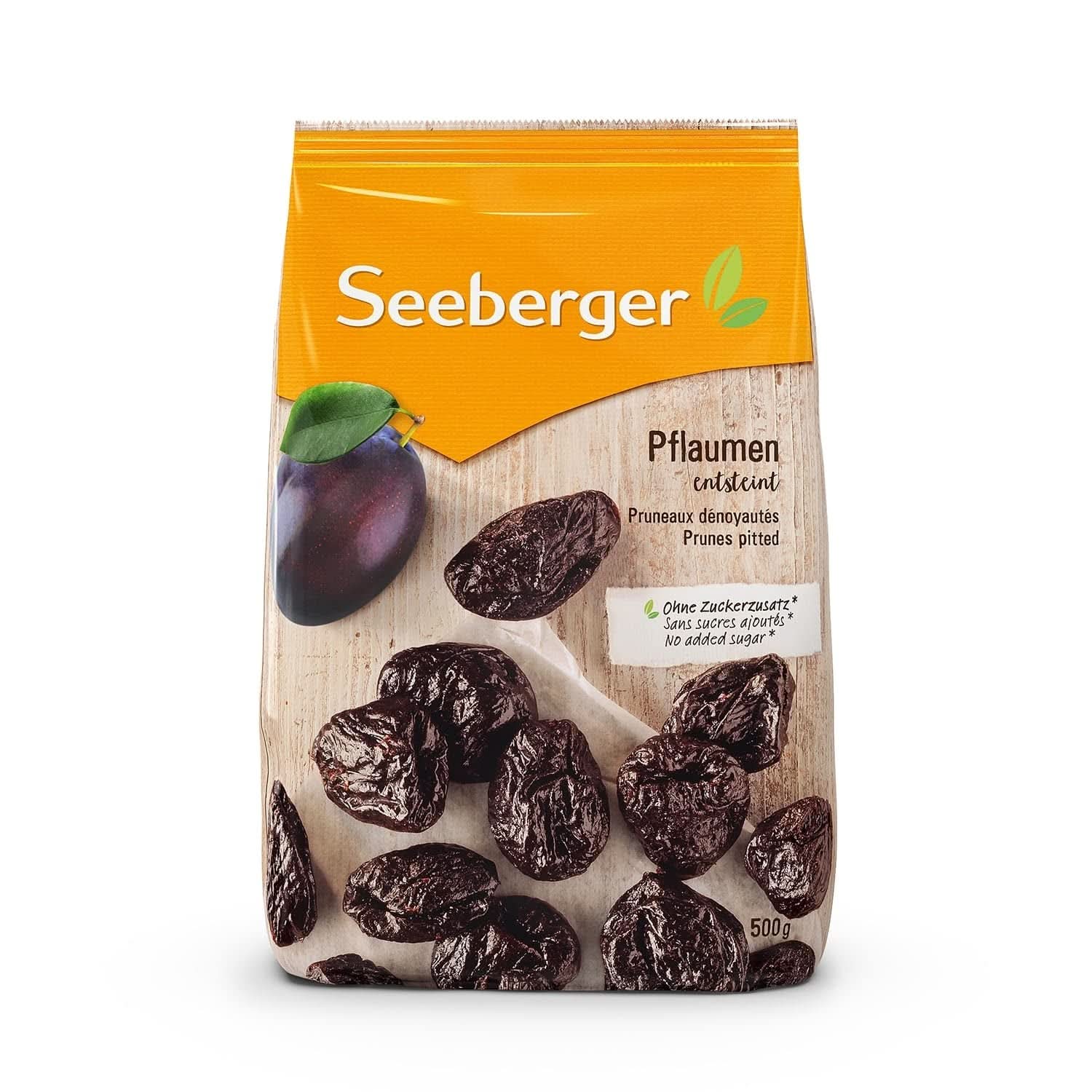 Seeberger Extra Large Pruneaux savoureux de la meilleure qualité - Très sucrés et aromatiques 13 x 125 grammes Naty Shop Produits déshydratés 500 grammes