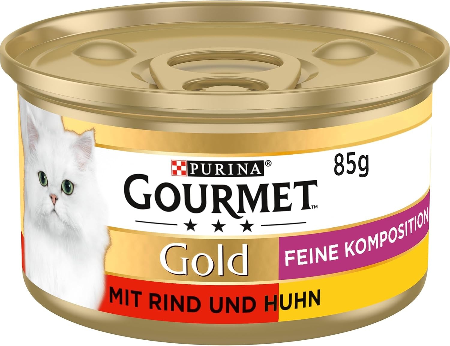 Gourmet Gold Fine Composition nourriture humide pour chat au bœuf et au poulet, paquet de 12 (12 x 85g)