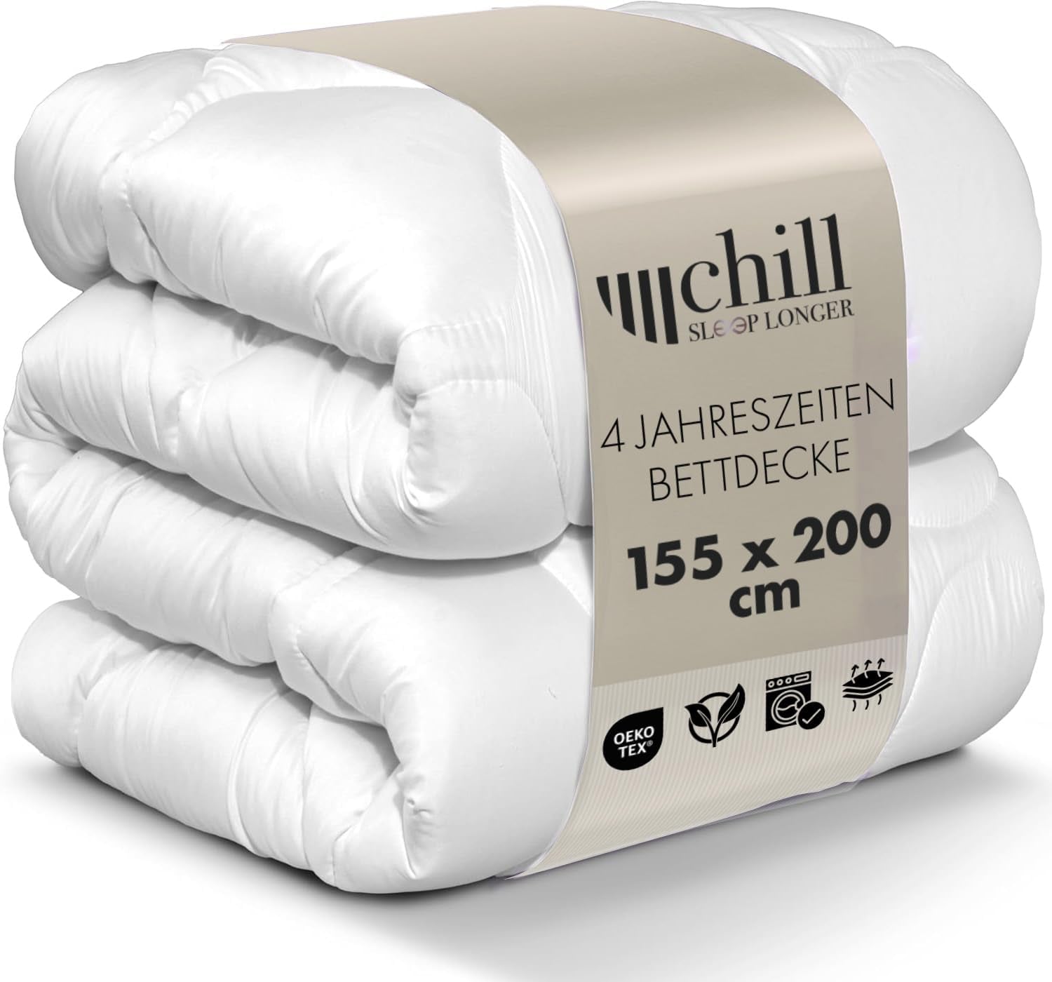 Couette 4 Saisons 135X200-Couette Toutes Saisons 2 en 1 135X200 - Couette Respirante, Lavable et Vegan - Couette Duo avec Bande de Confort pour Dormir - Garnissage 500G & 700G Naty Shop Couettes et Couettes 155 X 220 Cm