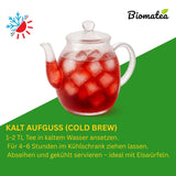 Thé aux Fruits – 100g Mélange de fruits aromatisé à la pomme, à l'hibiscus et à la cannelle – Sachet Ziplock, env. 25 tasses – Sans additifs, emballées en Allemagne