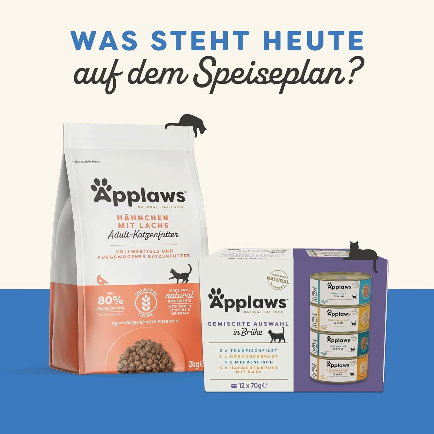 Applaws Nourriture humide 100 % naturelle pour chat adulte, assortiment de poissons en sauce, paquet multiple de 12 boîtes x 70 g