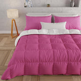 PETTI Artigiani Italiani - Couette d'hiver pour lit double, maxi, monochrome, double face, blanc, gris, 100% Made in Italy Couettes et couettes Naty Shop Blanc fuchsia Una Piazza E Mezza