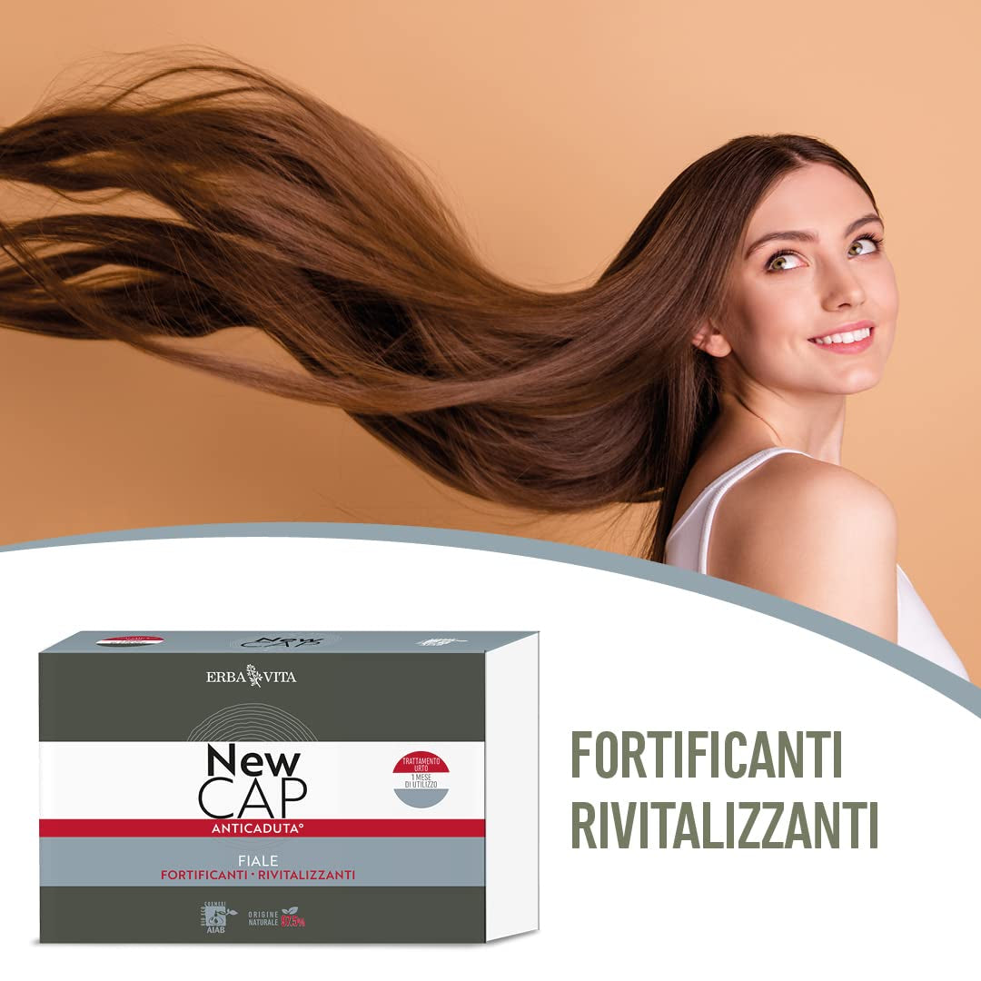 Newcap Anti-Fall Ampoules Produit cosmétique pour cheveux fragiles, 12 ampoules Soins capillaires Naty Shop