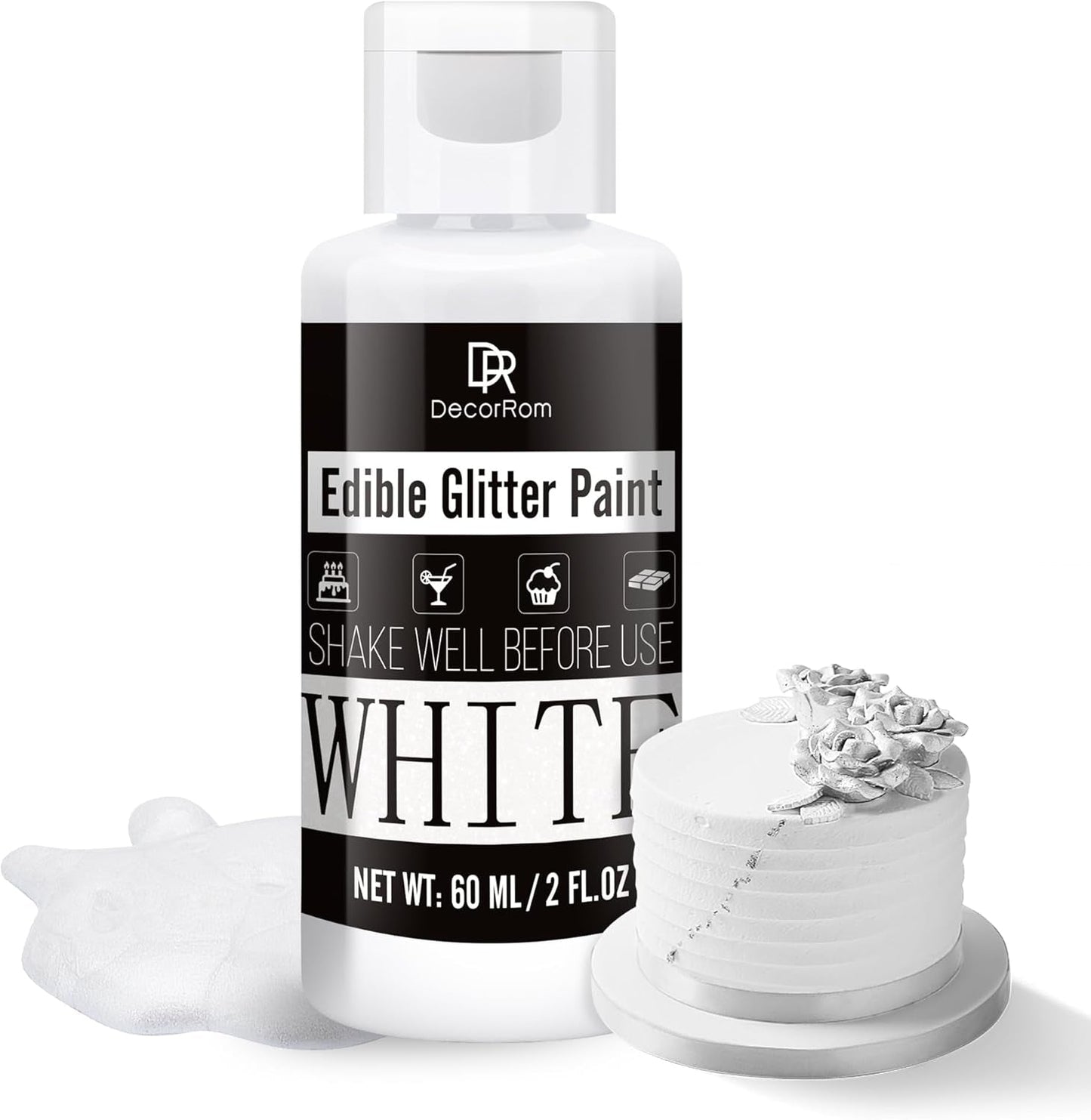 Paillettes liquides comestibles – 6 couleurs de colorant alimentaire à paillettes métalliques pour la décoration de gâteaux, la pâtisserie, les muffins – Poudre métallique à paillettes liquides comestibles pour biscuits, fondants, gâteaux