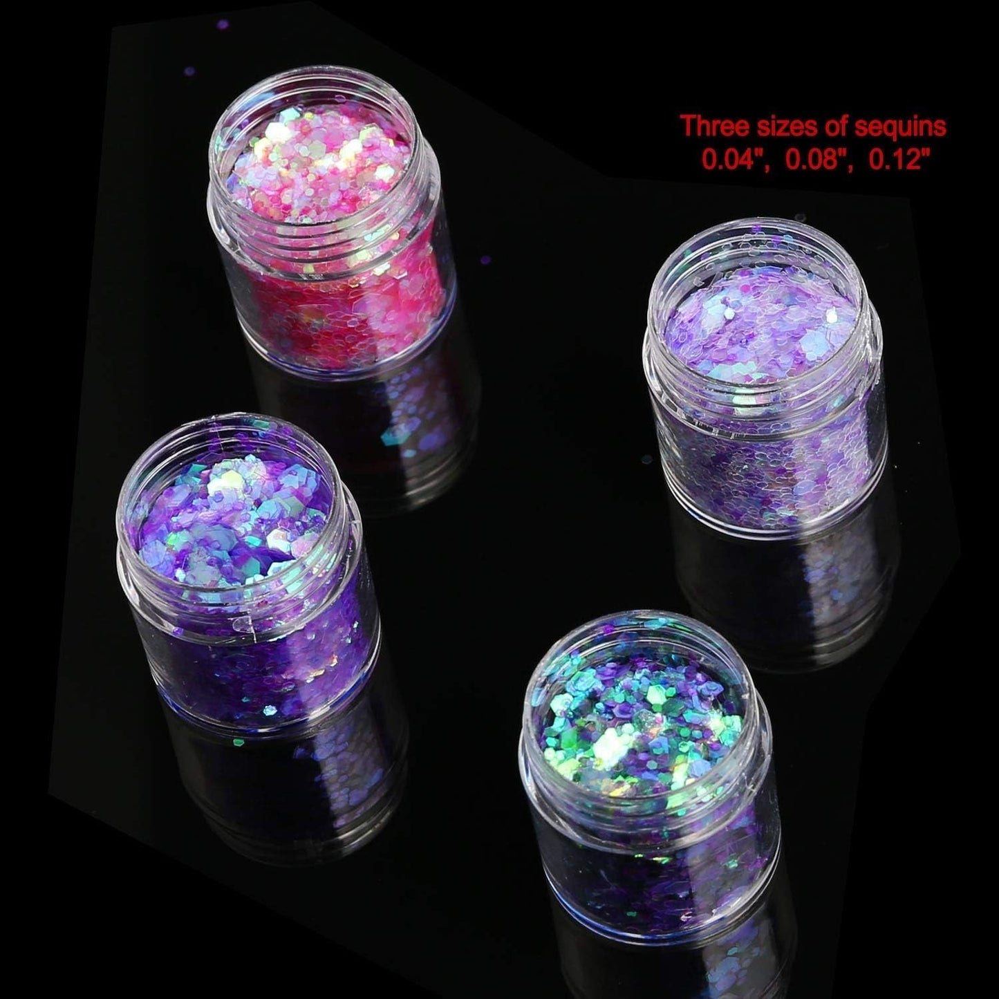 HOWAF 12 boîtes de pinceaux à paillettes pour le visage et le corps, maquillage à paillettes pour les yeux, les lèvres, les cheveux, décoration du corps, Halloween, Noël, festival, mascarade, accessoires de maquillage
