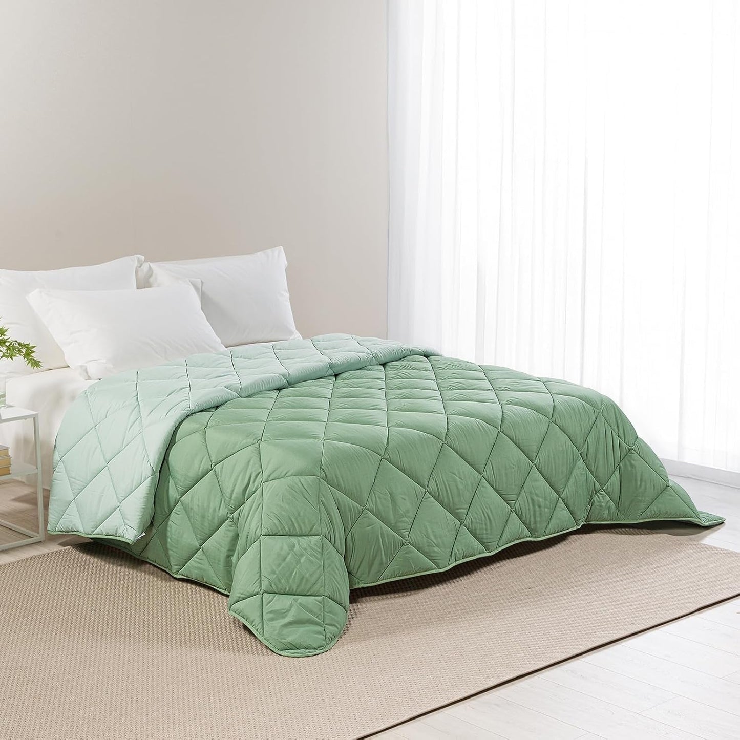 Caleffi Couette d'hiver pour lit double 260 x 265 cm en microfibre pour lit double d'hiver doux et confortable rembourré durable lavable hypoallergénique fabriqué dans Naty Shop Couettes et couettes