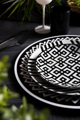 Excelsa Emily service de vaisselle, porcelaine, blanc/noir, 18 pièces
