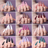 FANDAMEI 12 couleurs 288 pièces faux ongles lisses longue ballerine cercueil faux ongles acrylique ongles conseils longue ballerine faux ongles