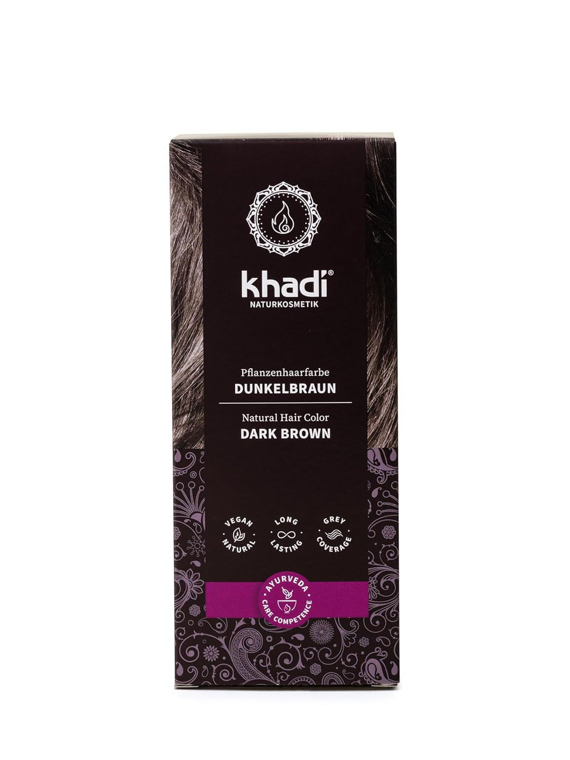 khadi GOLDBRAUN Coloration capillaire à base de plantes Ambre vif à brun doré doux et brillant Coloration capillaire 100 % naturelle à base de plantes Cosmétiques naturels certifiés naturels et végétaliens 100 g Naty Shop Teinture capillaire marron foncé 100 g (1 paquet) unique