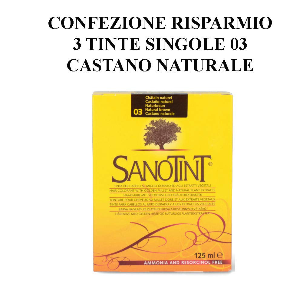 TINTA SENSITIVE COLOR 03 BRUN NATUREL - 3 packs - 3 x 125 ml Teinture capillaire Naty Shop