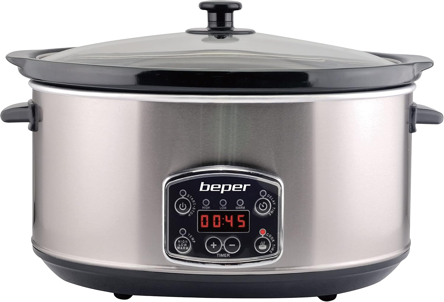 Mijoteuse Beper BC.510, 280 W, 4,5 litres, verre céramique, noir et acier Mijoteuse Naty Shop Default Title
