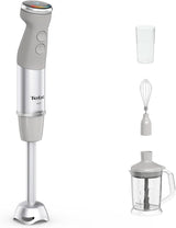 Tefal Quickchef+ 3-In-1 XL Stabmixer/Zerkleinerer/Schneebesen, 1000 W, Intuitif Geschwindigkeitsregelung, Turbo-Taste, Powelix-Messer-Technologie, Edelstahl, Grau, HB67MB30 Kitchen Naty Shop