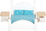 Small Foot Maison de poupée en bois à 3 étages avec façade ouverte et 12 meubles pour 3 ans et plus 11802 Blanc Gris