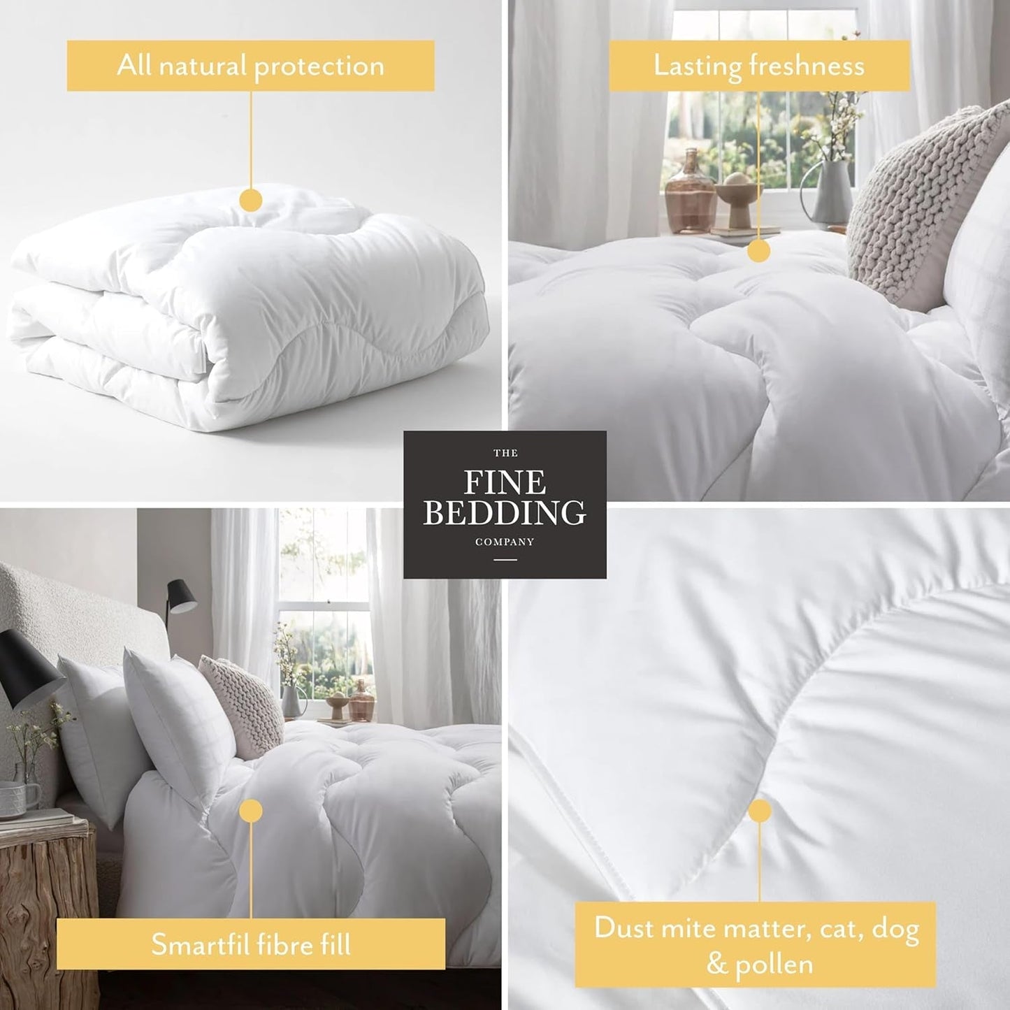 Couette Défense Allergie 4,5 Tog, fabriquée à partir de matériaux recyclés, anti-allergique et hypoallergénique, lit Super King Size Couettes et couettes Naty Shop