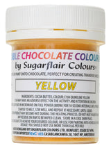 Colorant alimentaire Sugarflair Chocolate Yellow Colorant alimentaire pour chocolat - Beurre de cacao bio coloré, colorant chocolat pour colorer chocolat, pralines - 35g