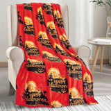 Couverture légère et confortable sur le thème d'Halloween, douce, confortable et moelleuse, parfaite pour se détendre en cette saison effrayante, 127 X 152,4 cm, Lits et couvertures Skull and Bones Elegant Comfort Halloween House 50 X 60