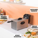 Friteuse à huile Tristar FR-6935, 2000 watts, 3 litres, thermostat, zone froide, 3-4 personnes, électroménager en métal Naty Shop