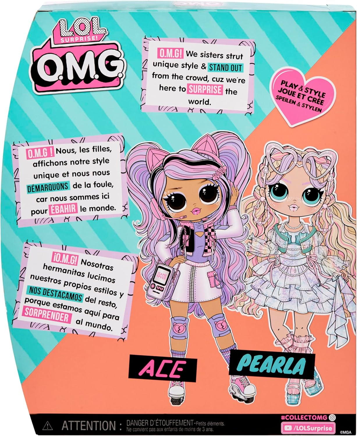 Mdr Surprise ! Poupée mannequin OMG Pearla avec 15 surprises - Poupée avec tenue et accessoires style sirène - À partir de 4 ans