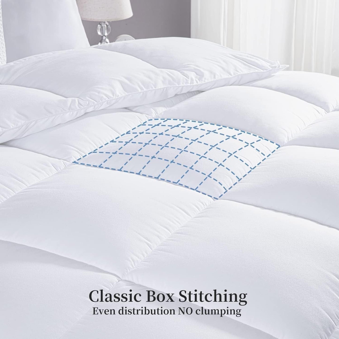 Kingsley Trend Couette alternative en duvet blanc pour toutes les saisons, toutes saisons, couette king size (2,6 m x 2,3 m), couettes et couettes douces et lavables en machine Naty Shop