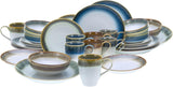 CreaTable, 23679, série Cascade, service de table 32 pièces pour 8 personnes, service combiné en porcelaine, passe au lave-vaisselle et au micro-ondes, fabrication de qualité