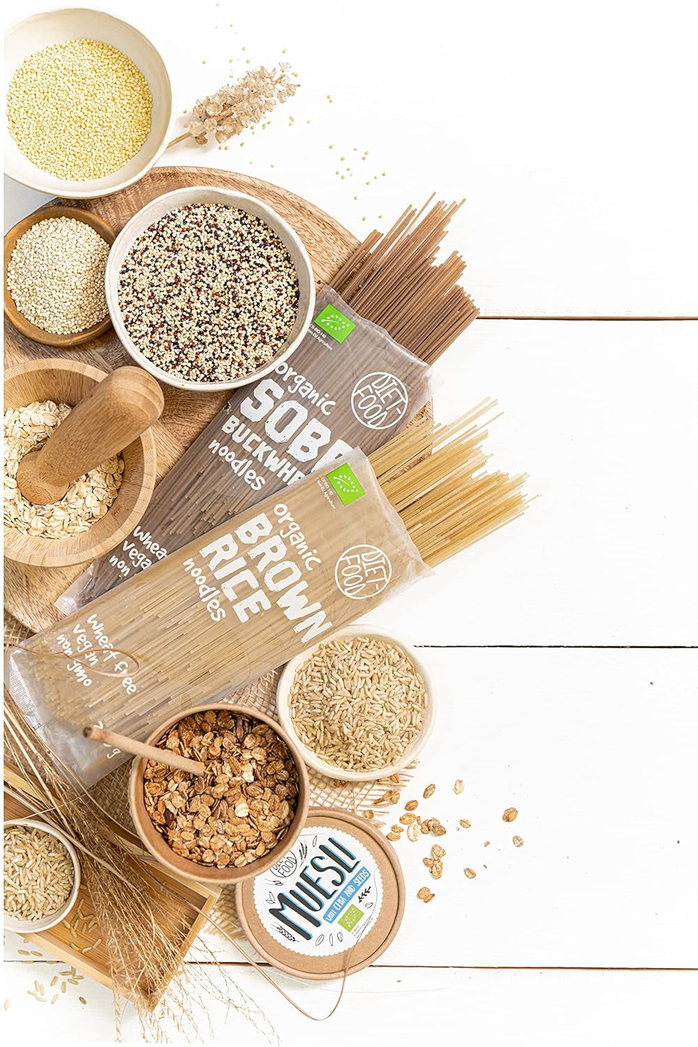 DIET-FOOD Bio Buchweizen Soba Nudeln Lebensmittel Pasta Vegane Glutenfreie Lactosefrei Sojafrei Nudeln for Vegetarier and Veganer 250 Gramm