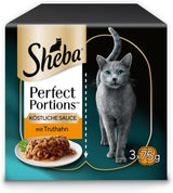 SHEBA Perfect PORTIONS sauce pour chat à la dinde 8 x 3 x (2 x 375g)