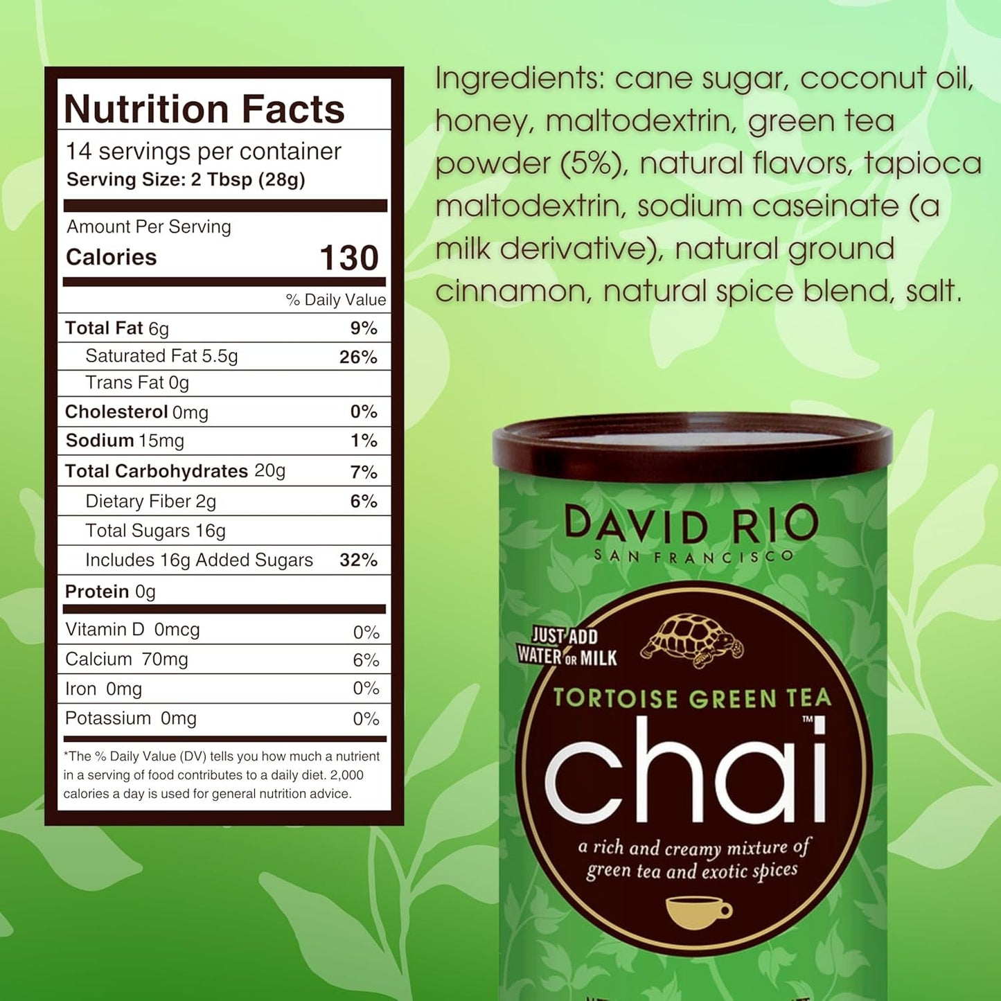 David Rio - Chai Vert Tortue, carton (1 x 398g)
