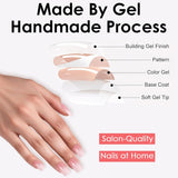 48 pièces colle courte sur les ongles 2 Styles ongles français courts carrés avec colle à ongles et lime à ongles rose blanc Ombre faux ongles pour les femmes