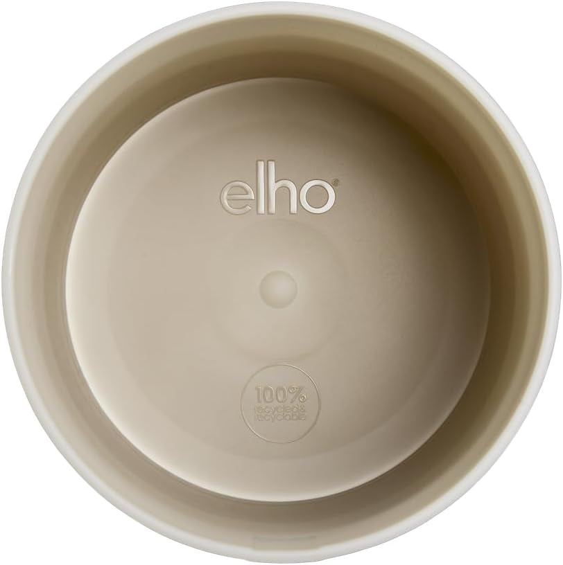 Pot rond elho Color Gradient 18cm - Pots de fleurs d'intérieur - Plastique 100% recyclé - Ø 18,2 x H 16,8 - Beige/Grès Beige