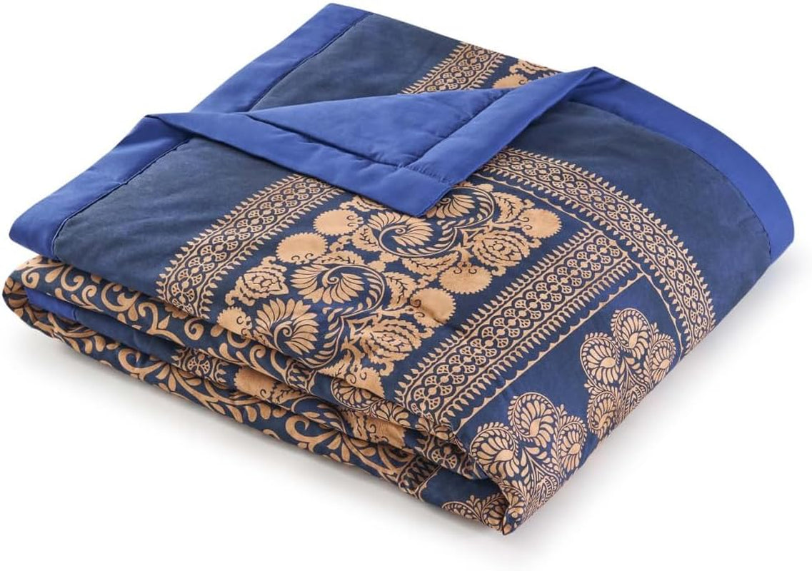 BASSETTI coton à carreaux TORCELLO coloris BLEU FONCÉ B1 taille 135X190 Couettes et couettes Naty Shop