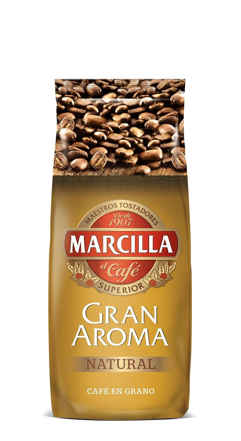 NaturaCafe Café en grains naturels 1 kg - Torréfaction profonde pour un expresso à l'arôme intense