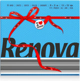 Serviettes en papier Renova, étiquette rouge bleue 70 serviettes