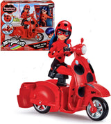 Bandai - Miraculous Ladybug - Trottinette Miraculous Switch'n Go + Poupée Articulée Ladybug Lucky Charm 26 cm - P50668